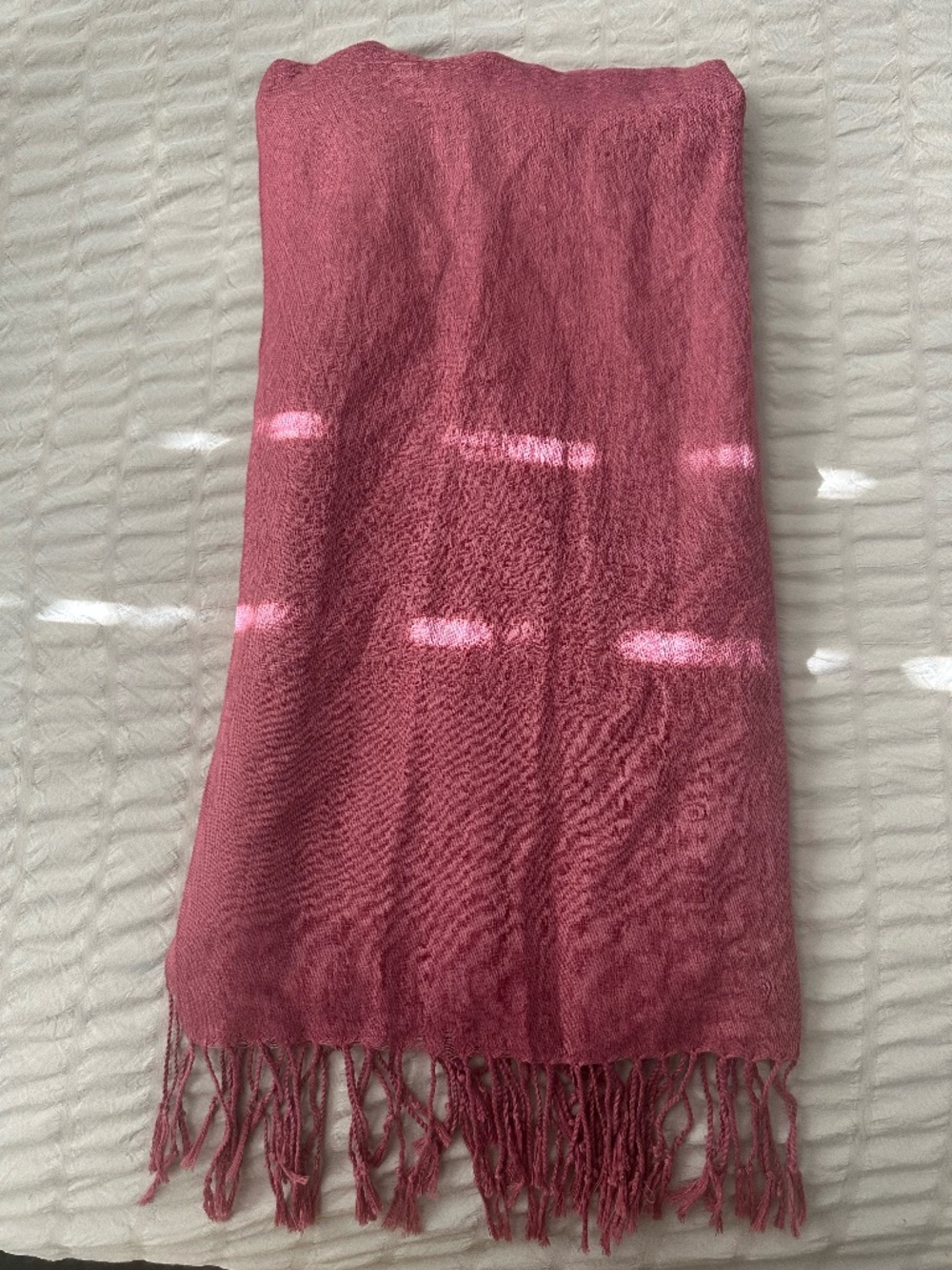 Pink Knit Scarf - 80 in long